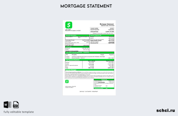 скачать цифровую выписку по ипотеке USA Cash App в формате Word и PDF шаблон